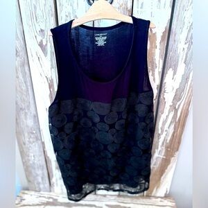 Lane Bryant Black Sleeveless Swirl Top size 22/24